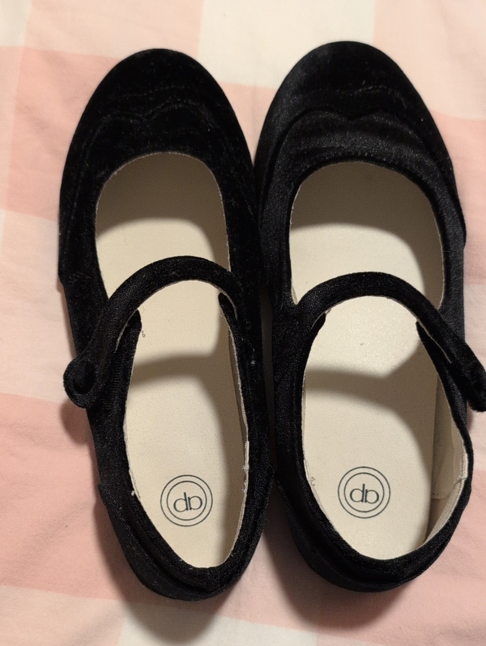 Black Girls' Mary Jane Velvet Flats